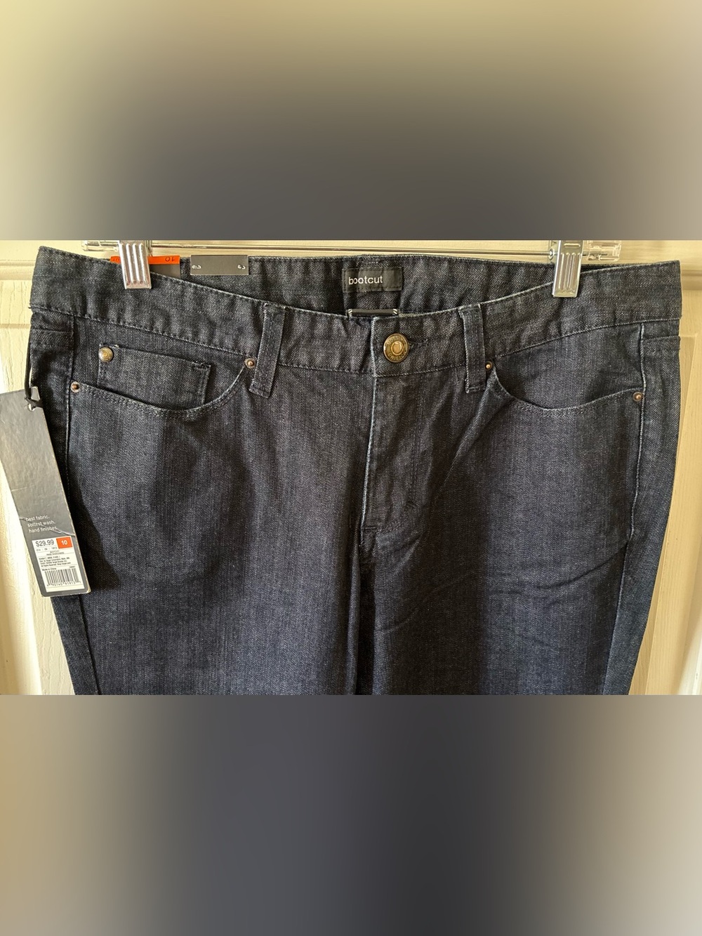 Women Mossimo Dark Wash Blue Bootcut Jeans NWT SZ 10